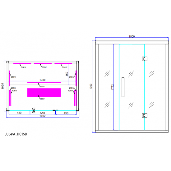 JJSPA JIC150 - Infracrvena sauna