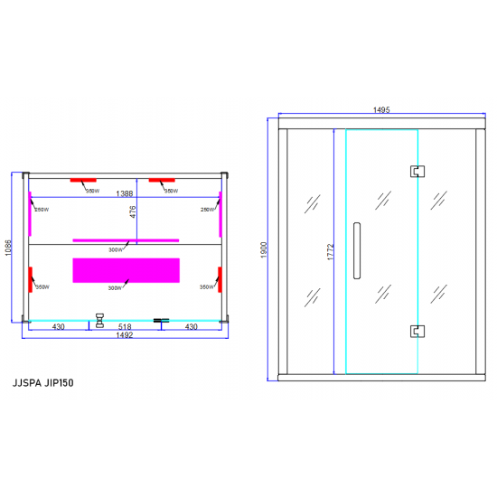 JJSPA JIP150 - Infracrvena sauna