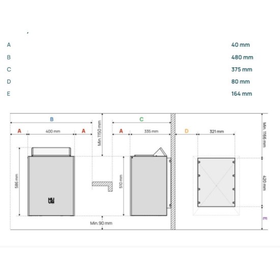 HUUM Core Wall - Električna peć za saunu, 4,5 kW