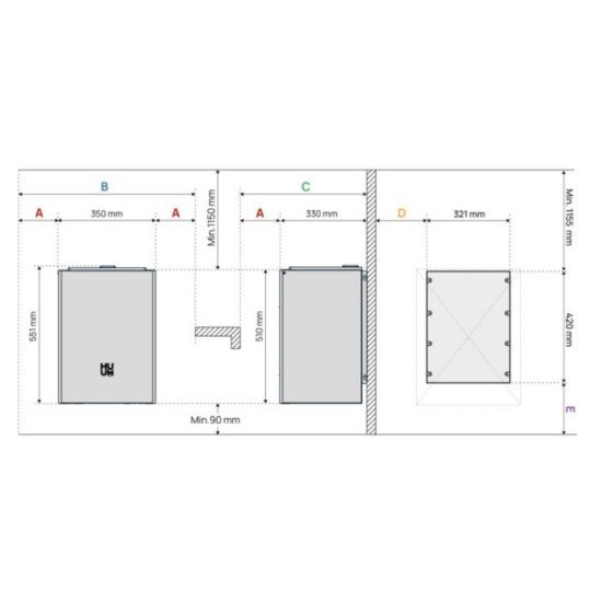 HUUM Core Wall Combi Mini Bijela - Električna peć za saunu, 3,6 kW