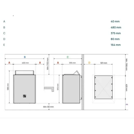 HUUM Core Wall - Električna peć za saunu, 9 kW