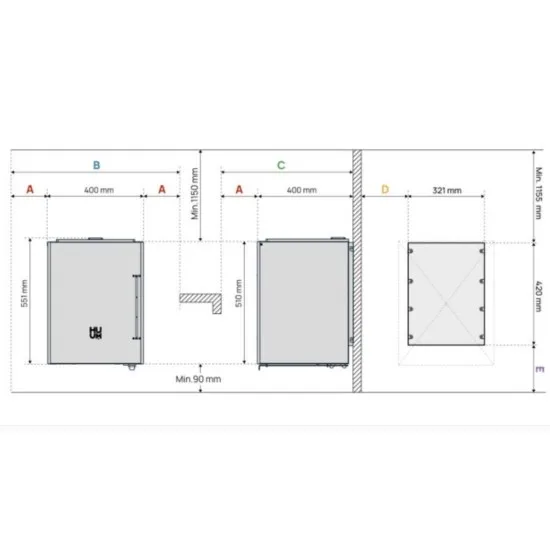 HUUM Core Wall Combi - Električna peć za saunu, 9 kW