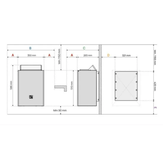 HUUM Core Wall Mini - Električna peć za saunu, 3 kW