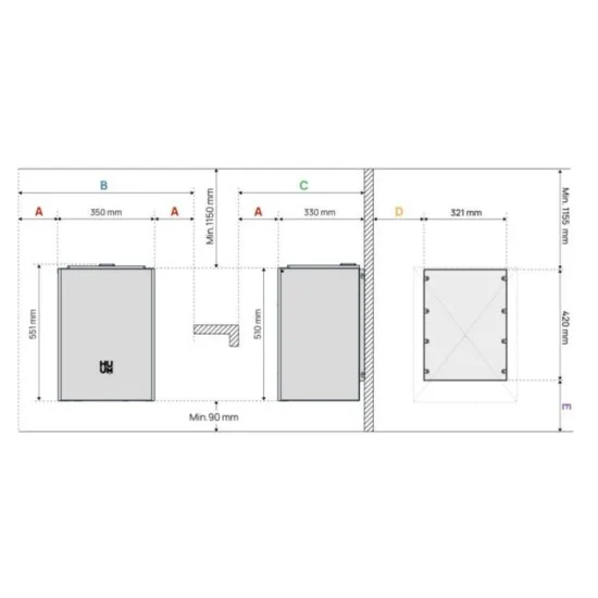 HUUM Core Wall Combi Mini Bijela - Električna peć za saunu, 3,6 kW