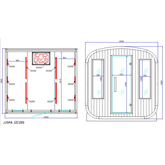 JJSPA JZC200 - Vanjska kombinirana sauna